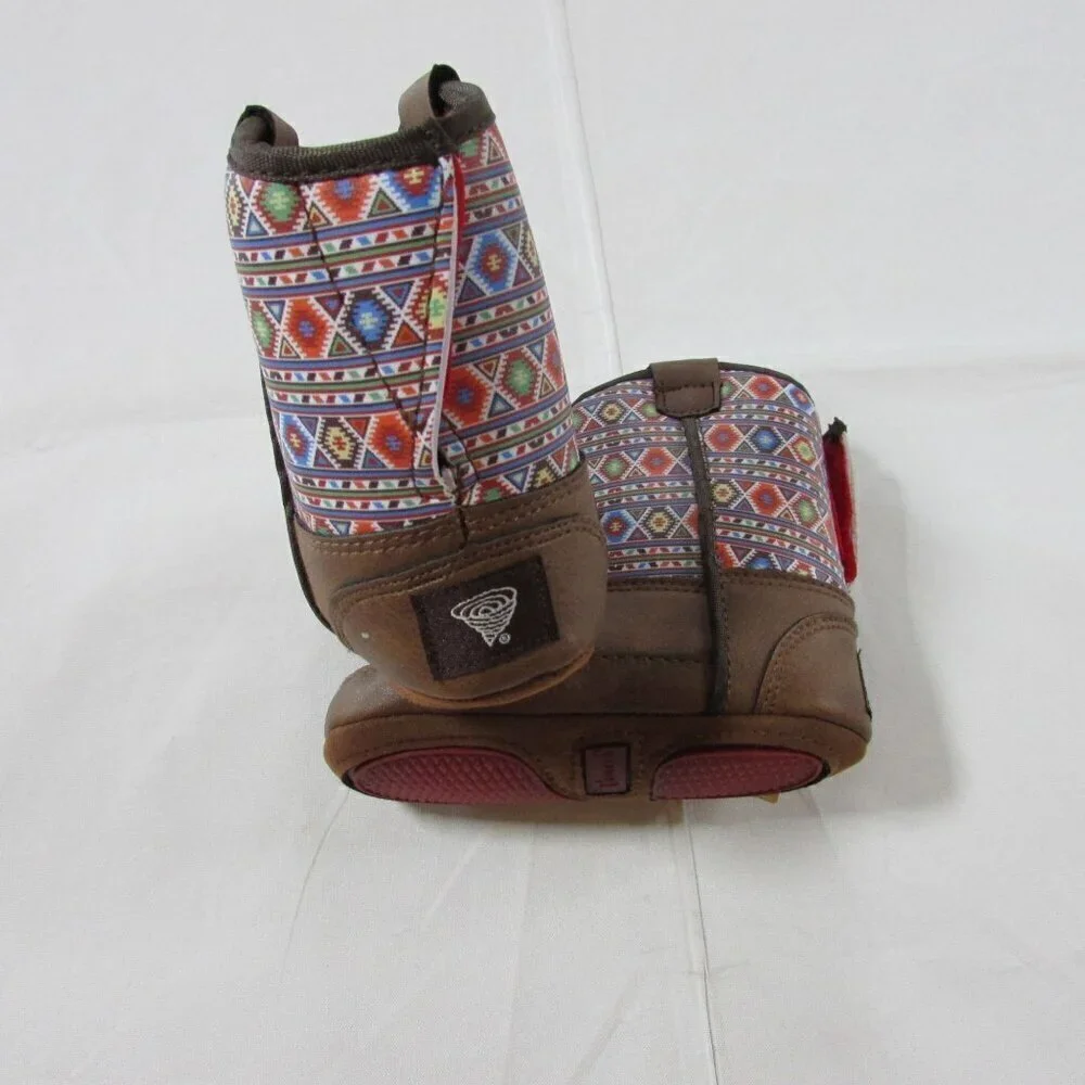 M&F Western Twister Baby Buckers Daniella Geometric Aztec Boots - Brown